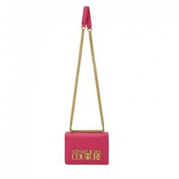 Versace Jeans Couture Handbag Logo plaque Foldover Shoulder Bag With Og Box and Dust Bag Pink 1