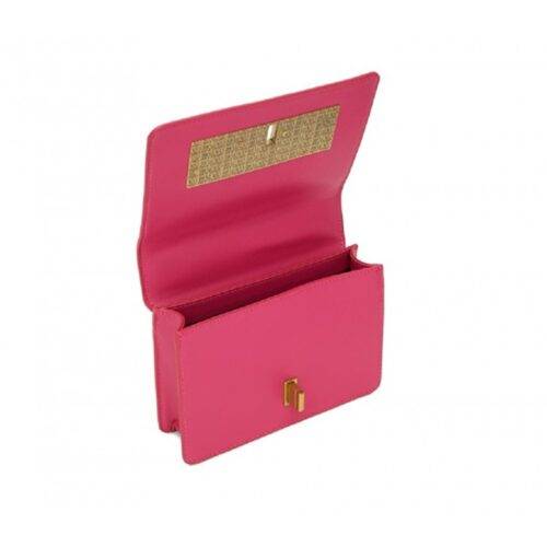 Versace Jeans Couture Handbag Logo plaque Foldover Shoulder Bag With Og Box and Dust Bag Pink 3