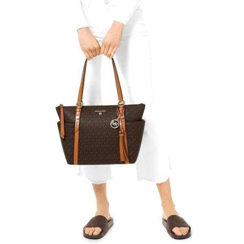 Womens Michael Kors Handbag Nomad Tote Bag Brown 2
