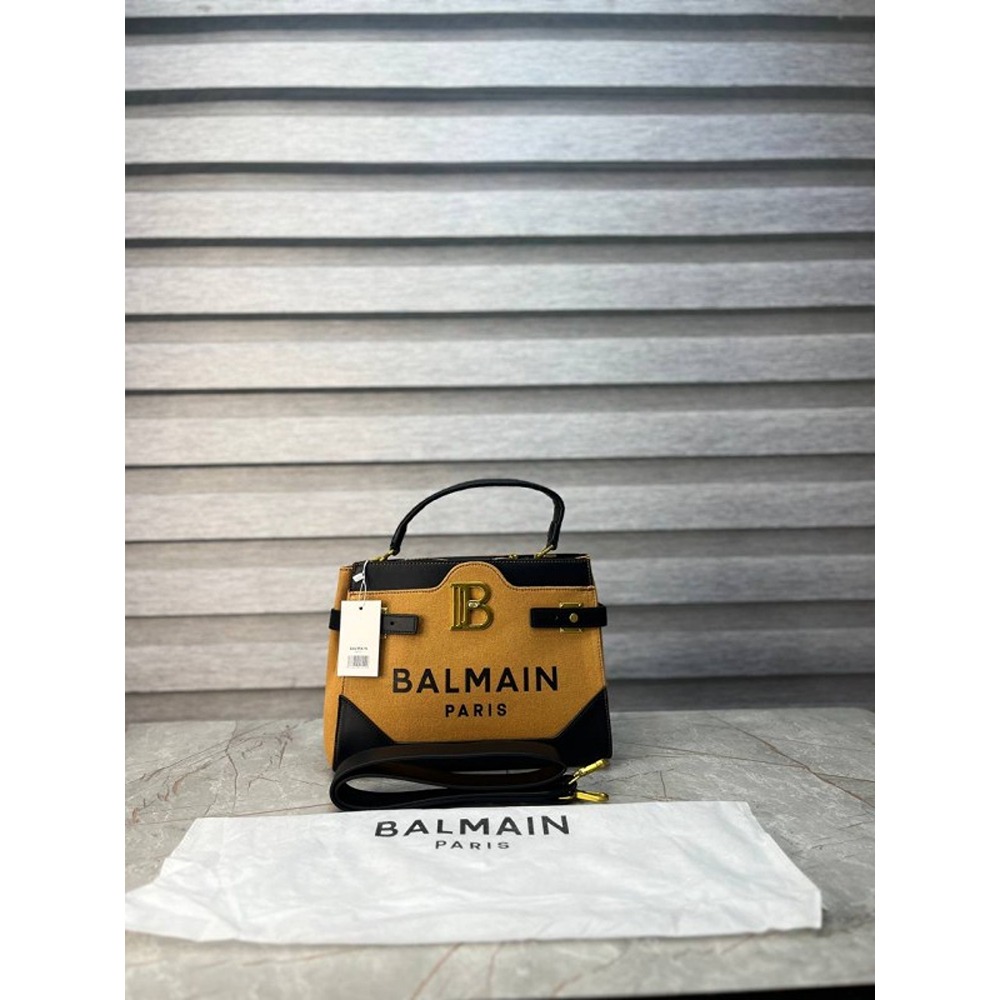 Balmain B-Army 26 Ivory Canvas Shoulder Bag – Queen Bee of Beverly Hills