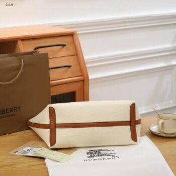 Burberry Bag Tote With Dust Bag and Pouch Brown 3
