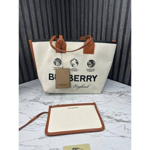 Burberry Bag Tote With Dust Bag and Pouch Brown 5