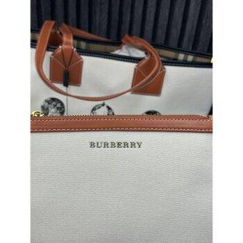 Burberry Bag Tote With Dust Bag and Pouch Brown 8
