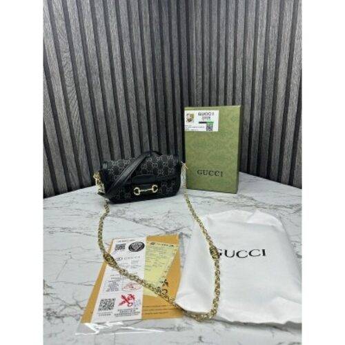 Gucci Handbag Gg Supreme Flap Massenger With Og Box and Dust Bag Black 2