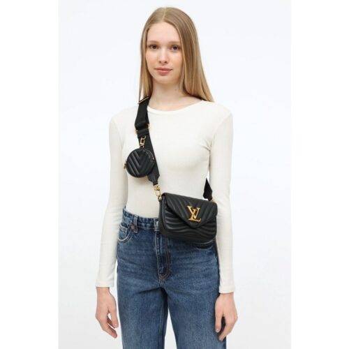 Louis Vuitton Handbag New Wave Pochette Black With Og Box 3