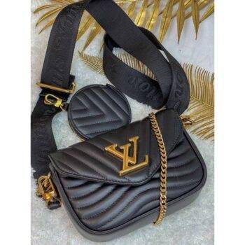 Louis Vuitton Handbag New Wave Pochette Black With Og Box