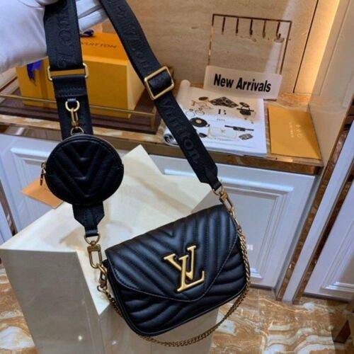 Louis Vuitton Handbag New Wave Pochette Black With Og Box 5