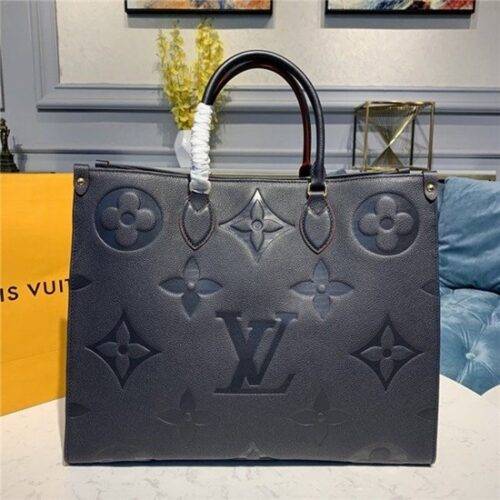 Louis Vuitton Handbag on the Go Gm Bag All Black With Dust Bag 54834