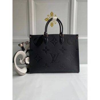 Louis Vuitton Handbag on the Go Gm Bag All Black With Dust Bag 548342