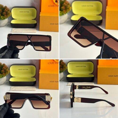 Louis Vuitton Sunglasses 1258 Gold Brown 2