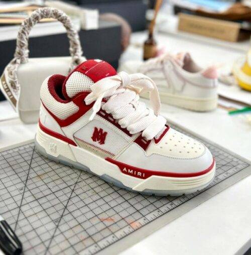 Mens Amiri MAX 2 Shoes White Red 2