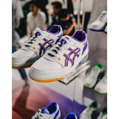 Mens Asics EX89 Lakers Shoes White Gentry Purple 2