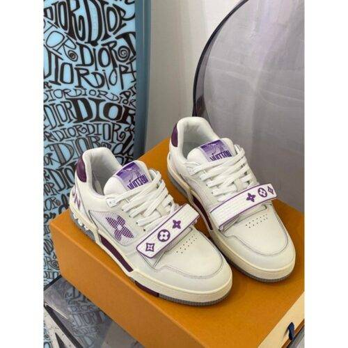 Mens Louis Vuitton Shoes Trainer Sneaker Purple Mesh 1