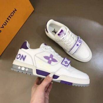 Men's Louis Vuitton Shoes Trainer Sneaker Purple Mesh
