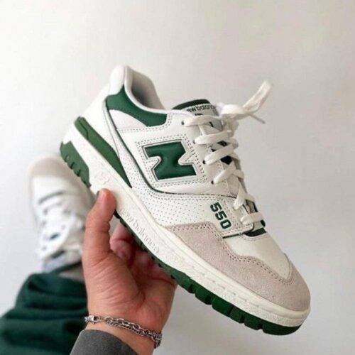 Mens New Balance Shoes 550 White Green 1
