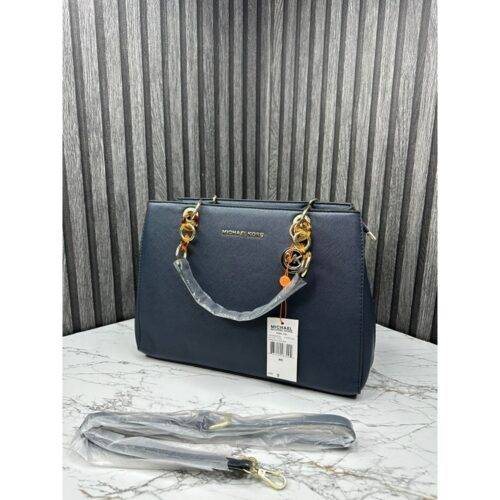 Michael Kors Handbag Cynthia Tote With Dust Bag and Sling (Blue) (S5)
