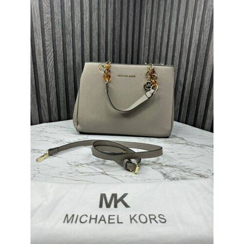 Michael Kors Handbag Cynthia Tote With Dust Bag and Sling (Grey) (S5)