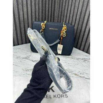 Michael Kors Handbag Cynthia Tote With Dust Bag and Sling Navy S5 2