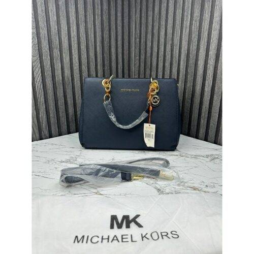 Michael Kors Handbag Cynthia Tote With Dust Bag and Sling Navy S5