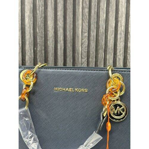 Michael Kors Handbag Cynthia Tote With Dust Bag and Sling Navy S5 6