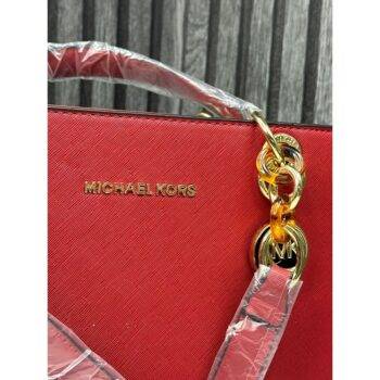 Michael Kors Handbag Cynthia Tote With Dust Bag and Sling Red 3