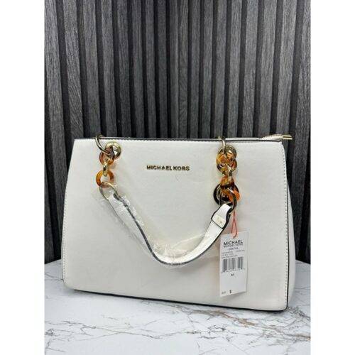 Michael Kors Handbag Cynthia Tote With Dust Bag and Sling (White) 3