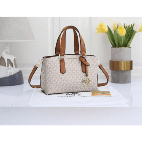 Michael Kors Handbag Emma Medium Satchel BAG With Box Dust Bag Sling Belt 1