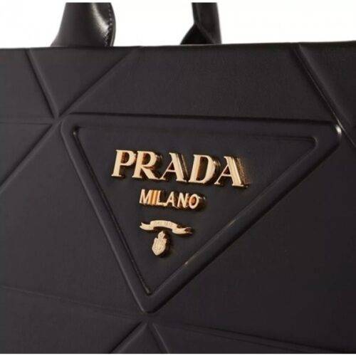 Prada Bag Leather Symbole Tote Bag With Dust Bag Black 403 6