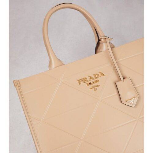 Prada Bag Leather Symbole Tote Bag With Dust Bag Pink 404 4