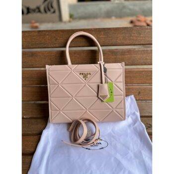 Prada Bag Symbole Medium Sized Tote Bag With Dust Bag Pink 2186