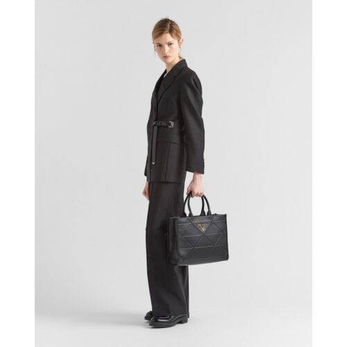 Prada Handbag Symbol Medium Sized Tote Bag With Dust Bag Black 2186 3