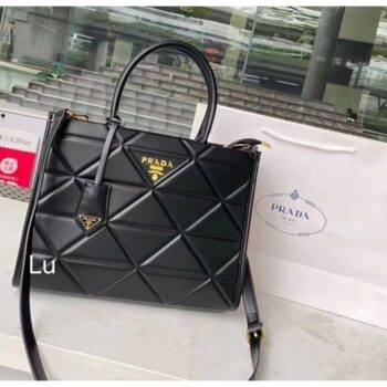 Prada Handbag Symbol Medium Sized Tote Bag With Dust Bag Black 2186