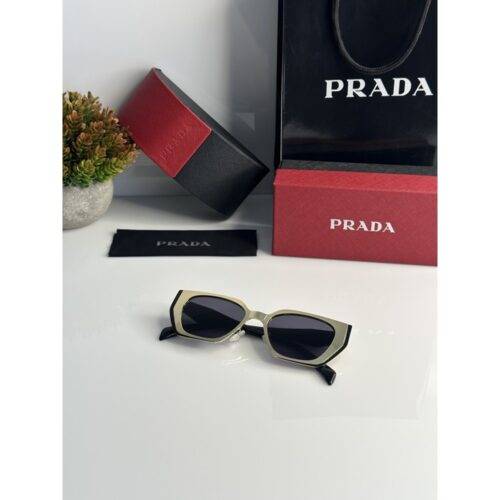 Women Prada Sunglasses WMNS 018 Gold Black 1