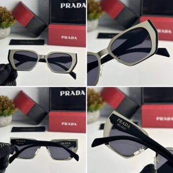 Women Prada Sunglasses WMNS 018 Gold Black 2