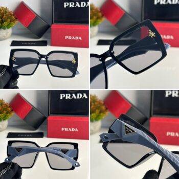 Women Prada Sunglasses WMNS 23021 Black Blue 2