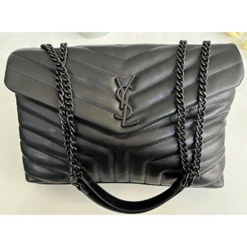 YSL Bag Calfskin Leather With Og Box and Dust Bag (Black) (S1) 3