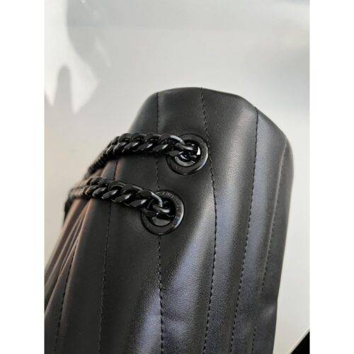 YSL Bag Calfskin Leather With Og Box and Dust Bag Black S1 4