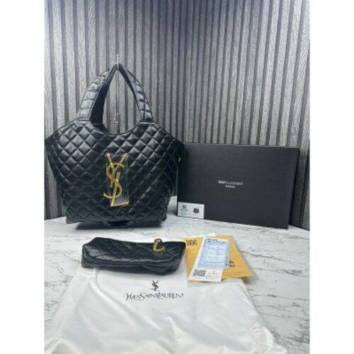 YSL Bag Icare Maxi Shopping Bag in Quilted Leather With Original Box and Dust Bag