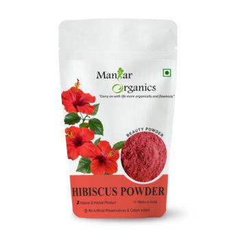ManHar Organics Hibiscus Flower Powder- Hibiscus Rosa-Sinensis for Hair & Skin Care, Exfoliates Dead Skin Cells