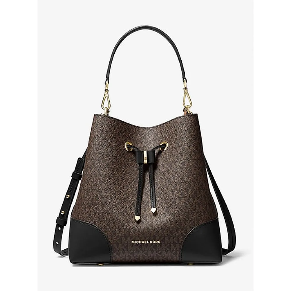 Michael Kors Mercer Small Women Pebbled Leather Bucket Bag Crossbody in  Luggage | eBay