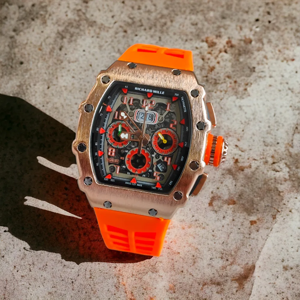 Richard Mille RM011 FM Titanium Chronograph Blue Strap Watch - Luxury  Watches USA