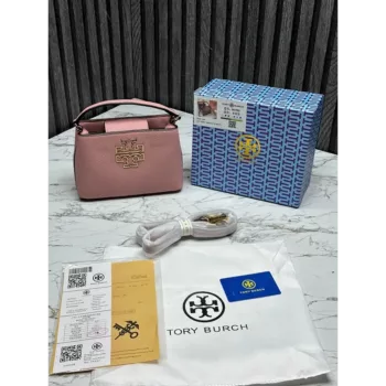 NWT Tory Burch Geo Logo with Stripe Top Zip Tote Bag Purse Dusted Blush Pink  | eBay