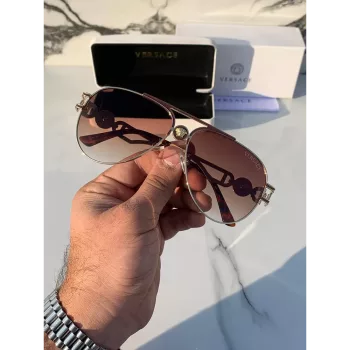 Versace aviator gold brown Sunglasses
