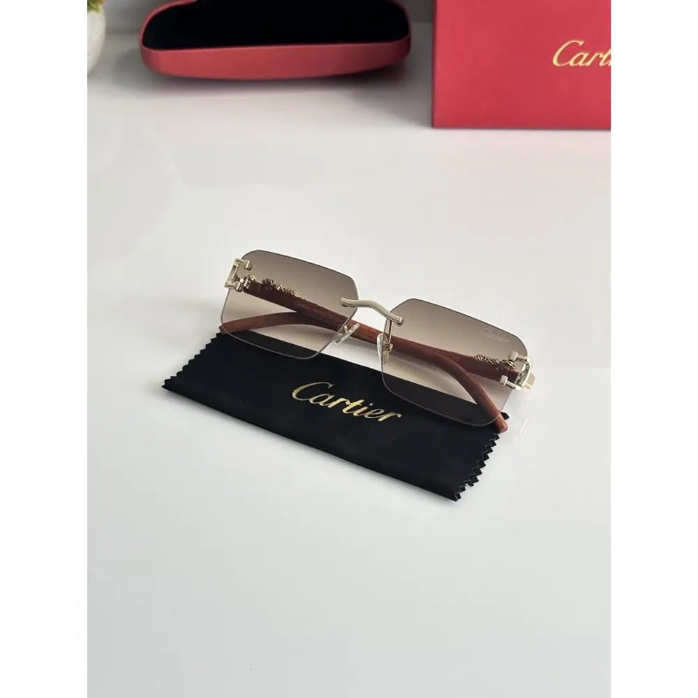 Signature C de Cartier square sunglasses in gold - Cartier Eyewear  Collection | Mytheresa