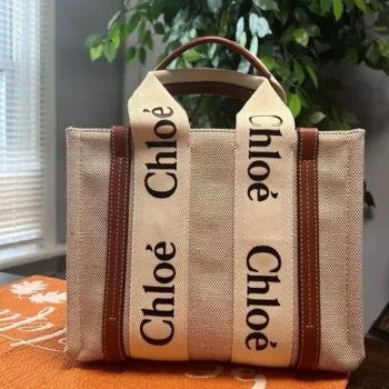 Chloe Canvas Tote White Bag With OG Box 3600 2