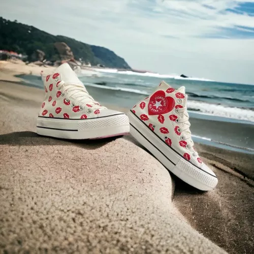 Converse Chuck Taylor Red Lip Heart Embroidery 3399 2