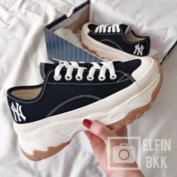 Trendy Womens MLB CHUNKY High New York Yankees Black Gum Shoes 2400 1 1