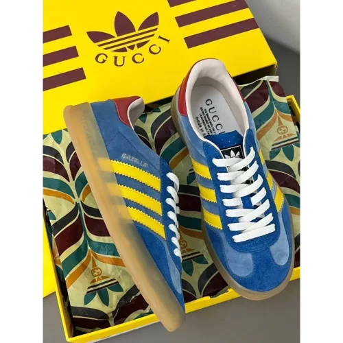 Adidas X Gucci Gazelle Light Blue Yellow 2199 1