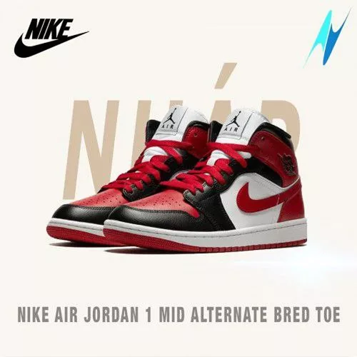 33 Nike Air Jordan 1 Mid Alternate Bred Toe 3399 2
