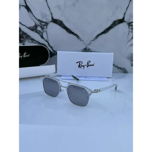 Rayban Sunglasses, White Silver